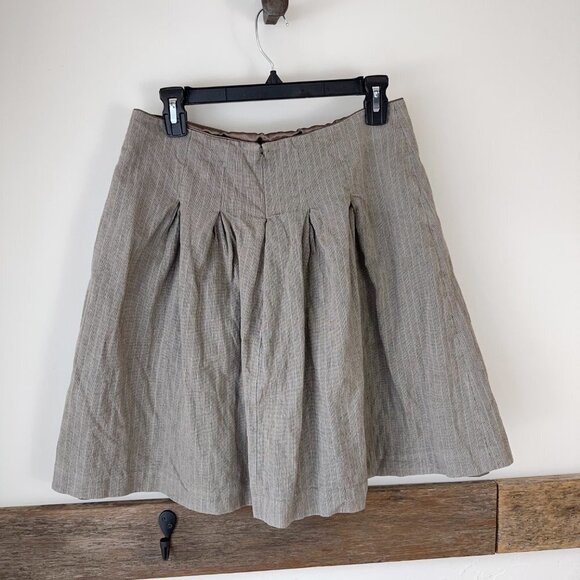 CAbi Liverpool Pleated Riding Skirt Brown Lined Cotton 202 Womens 6 - Picture 7 of 7